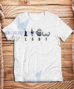 Lgbt Liberty Guns Beer & Tits T-Shirt Trump Usa Funny