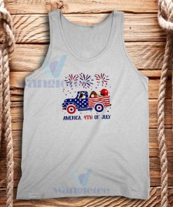 Pug Ride Truck America Tank Top 4th of July S - 2XL