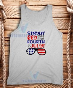 Stayin’ Fly on the Fourth of July Tank Top Flag Glasses