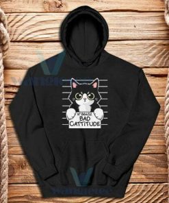 Bad Cattitude Cat Mug Shot Hoodie