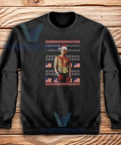 Boxer Trump Rocky USA Ugly Christmas Sweatshirt S-3XL