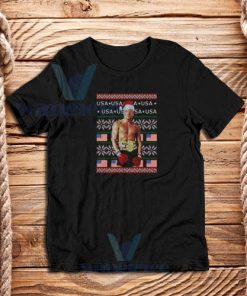 Boxer Trump Rocky USA Ugly Christmas T-Shirt S-3XL