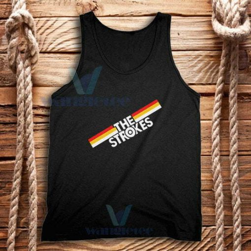 The Strokes Striped Graphic Tank Top