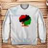 Black Woman Hair Sweatshirt African Flag Colors S-3XL