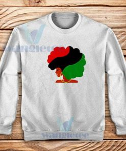 Black Woman Hair Sweatshirt African Flag Colors S-3XL