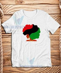 Black Woman Hair T-Shirt African Flag Colors S-3XL