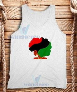 Black Woman Hair Tank Top African Flag Colors S-2XL