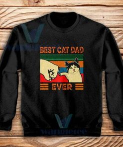 Cat Dad Meme Sweatshirt Best Cat Guy Ever S-3XL