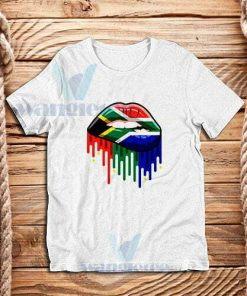 Dripping Lips Flag T-Shirt African American S-3XL