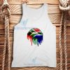 Dripping Lips Flag Tank Top African American S-2XL