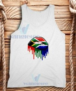 Dripping Lips Flag Tank Top African American S-2XL