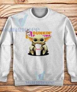 Dunkin Donuts Baby Yoda Sweatshirt The Mandalorian Disney S-3XL