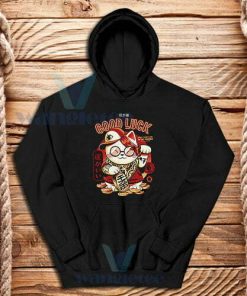 Gold Lucky Cat Hoodie Good Luck Maneki-neko S-3XL