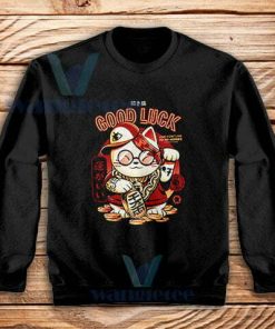 Gold Lucky Cat Sweatshirt Good Luck Maneki-neko S-3XL