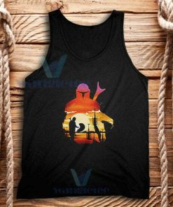 Mando Sunset The Child Tank Top Baby Yoda S-2XL