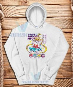 Sailor Moon Meow Hoodie Funny Sailor Cat S-3XL