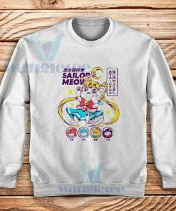 Sailor Moon Meow Sweatshirt Funny Sailor Cat S-3XL