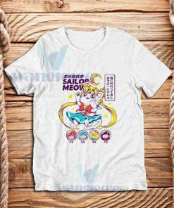 Sailor Moon Meow T-Shirt Funny Sailor Cat S-3XL