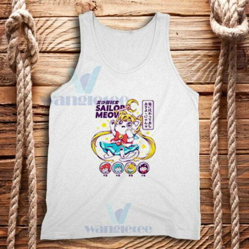 Sailor Moon Meow Tank Top Funny Sailor Cat S-2XL