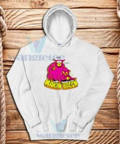 Makin Bacon Retro 80s Hoodie Unisex Adult Size S-3XL