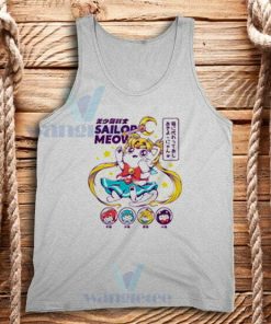 Sailor Moon Meow Tank Top Funny Sailor Cat Size S-2XL