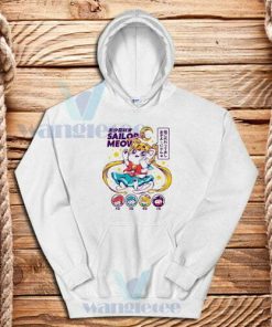 Sailor Moon Meow Hoodie Funny Sailor Cat Size S-3XL