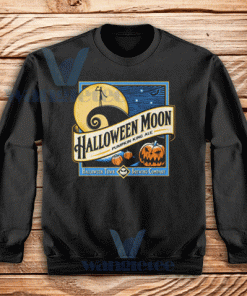 Halloween Moon Pumpkin Sweatshirt Unisex Adult Size S-3XL