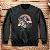 Unicorn Riding Dinosaur Sweatshirt Unisex Adult Size S-3XL