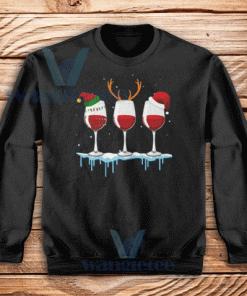 Wine At Funny Christmas Sweatshirt Unisex Adult Size S-3XL