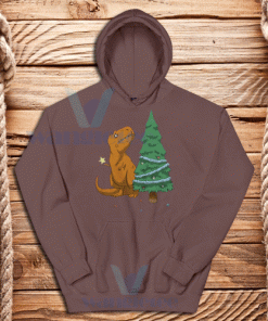 Dinosaurs Struggle Christmas Hoodie Adult Size S-3XL