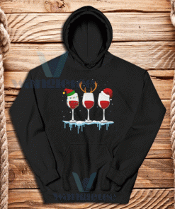 Wine At Funny Christmas Hoodie Unisex Adult Size S-3XL