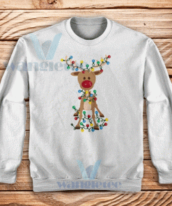 Adorable Reindeer Christmas Sweatshirt Adult Size S-3XL