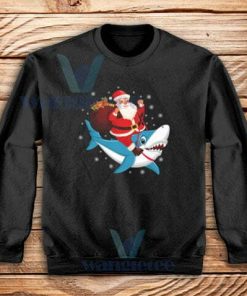 Santa Clause on Shark Hoodie Unisex Adult Size S-3XL