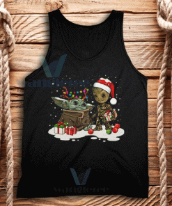 Baby Yoda And Groot Christmas Tank Top Adult Size S-2XL