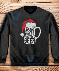 Santa Claus Beer Christmas Sweatshirt Unisex Adult Size S-3XL