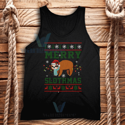 Merry Slothmas Tank Top Unisex Adult Size S-2XL