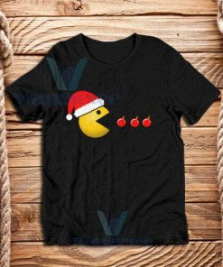 Pac Man Christmas T-Shirt Unisex Adult Size S - 3XL