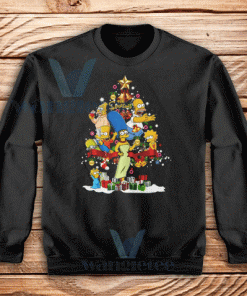 Simpsons Christmas Tree Sweatshirt Adult Size S-3XL