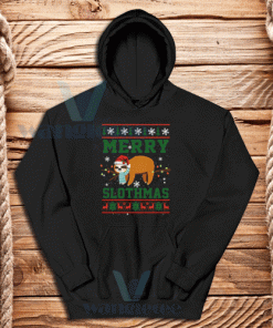 Merry Slothmas Hoodie Unisex Adult Size S-3XL