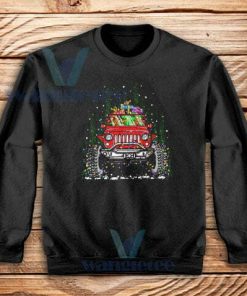 Jeep And Christmas Sweatshirt Adult Size S-3XL