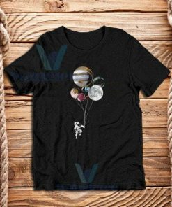 Astronaut Planets Balloons T-Shirt Adult Size S - 3XL