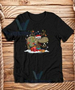 Hippo Christmas Light T-Shirt Unisex Adult Size S - 3XL