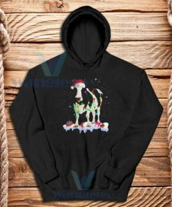 Cow Santa Hat Christmas Hoodie Adult Size S-3XL