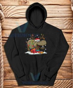 Hippo Christmas Light Hoodie Unisex Adult Size S-3XL