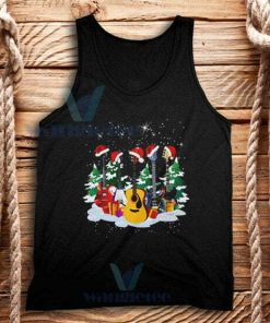 Guitar Hat Christmas Tank Top Adult Size S-2XL