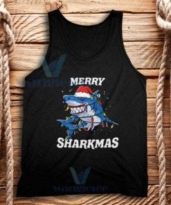 Santa Shark Christmas Tank Top Adult Size S-2XL