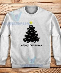 Cute Meowy Christmas Sweatshirt Adult Size S-3XL