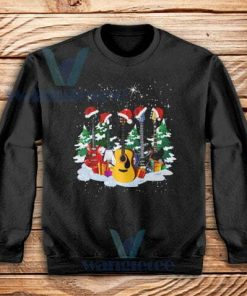 Guitar Hat Christmas Sweatshirt Unisex Adult Size S-3XL