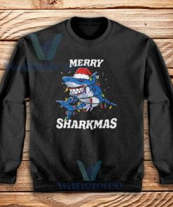 Santa Shark Christmas Sweatshirt Adult Size S-3XL