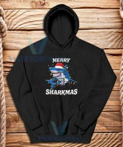 Santa Shark Christmas Hoodie Adult Size S-3XL